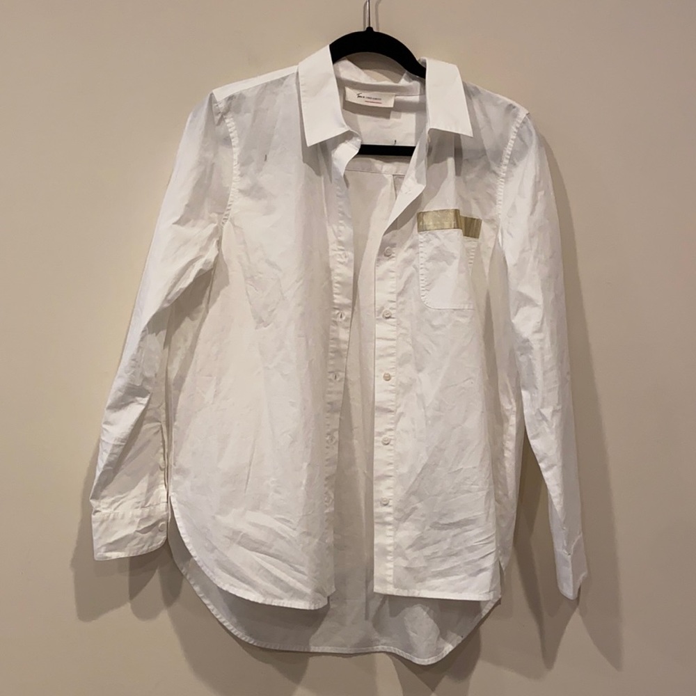 Oversized Button-Down With Gold Stripes - image 1